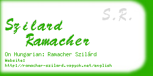 szilard ramacher business card